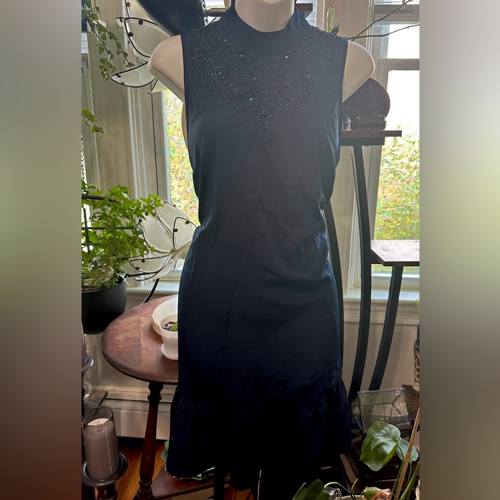 Abercrombie & Fitch Beaded Neckline Midi Dress